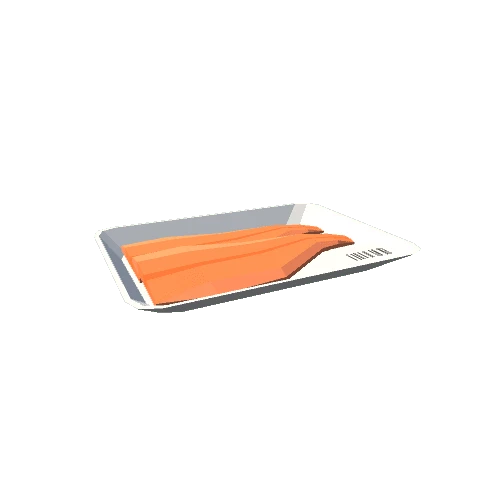 Salmon plastic tray